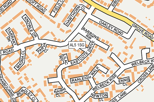 AL5 1SG map - OS OpenMap – Local (Ordnance Survey)