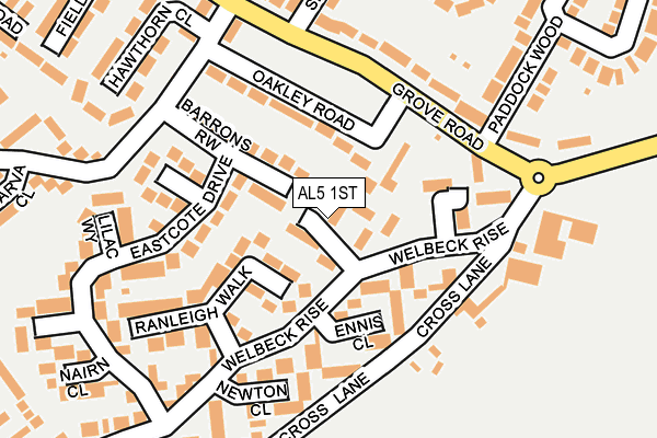 AL5 1ST map - OS OpenMap – Local (Ordnance Survey)