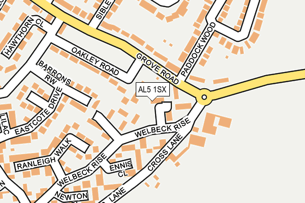 AL5 1SX map - OS OpenMap – Local (Ordnance Survey)