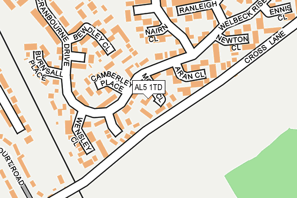 AL5 1TD map - OS OpenMap – Local (Ordnance Survey)
