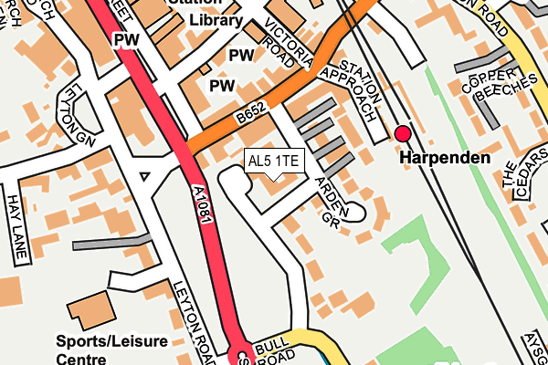 AL5 1TE map - OS OpenMap – Local (Ordnance Survey)