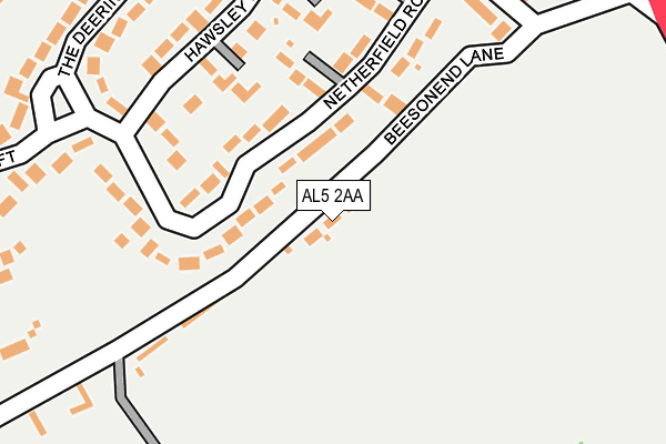 AL5 2AA map - OS OpenMap – Local (Ordnance Survey)
