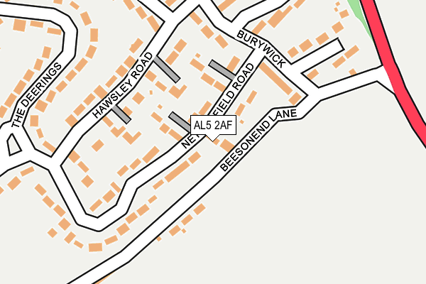 AL5 2AF map - OS OpenMap – Local (Ordnance Survey)