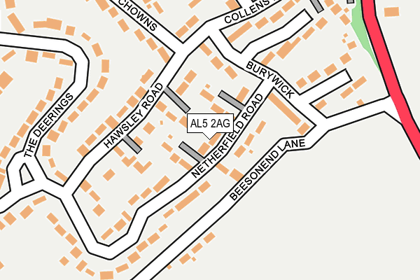 AL5 2AG map - OS OpenMap – Local (Ordnance Survey)