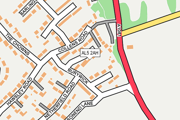 AL5 2AH map - OS OpenMap – Local (Ordnance Survey)