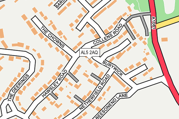 AL5 2AQ map - OS OpenMap – Local (Ordnance Survey)