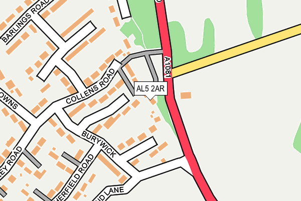 AL5 2AR map - OS OpenMap – Local (Ordnance Survey)