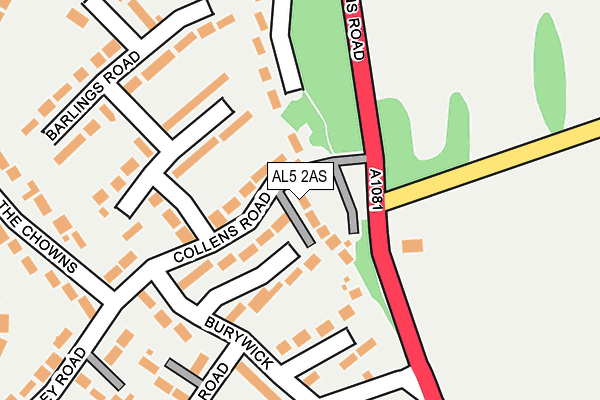 AL5 2AS map - OS OpenMap – Local (Ordnance Survey)