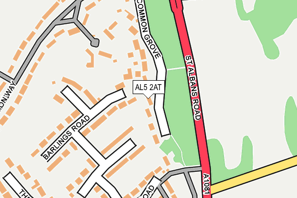 AL5 2AT map - OS OpenMap – Local (Ordnance Survey)