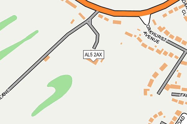 AL5 2AX map - OS OpenMap – Local (Ordnance Survey)