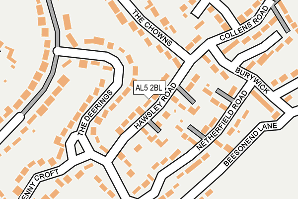 AL5 2BL map - OS OpenMap – Local (Ordnance Survey)