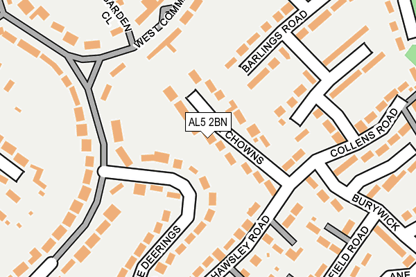 AL5 2BN map - OS OpenMap – Local (Ordnance Survey)