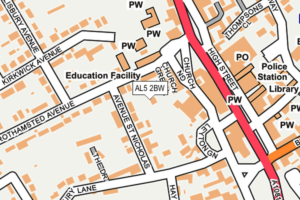 AL5 2BW map - OS OpenMap – Local (Ordnance Survey)