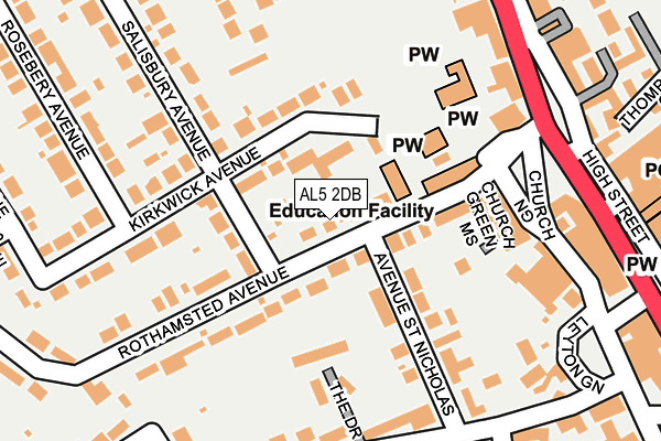 AL5 2DB map - OS OpenMap – Local (Ordnance Survey)