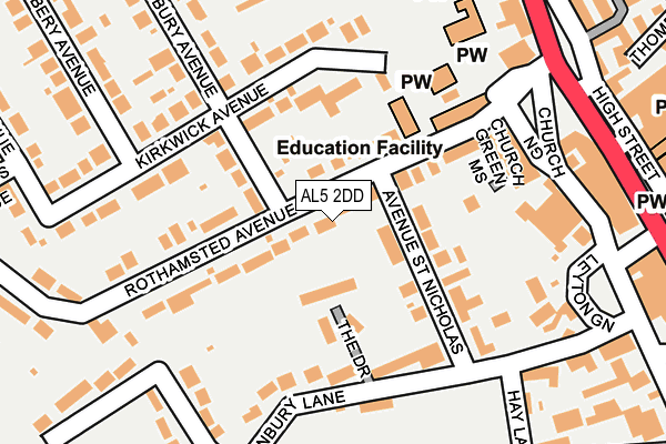 AL5 2DD map - OS OpenMap – Local (Ordnance Survey)