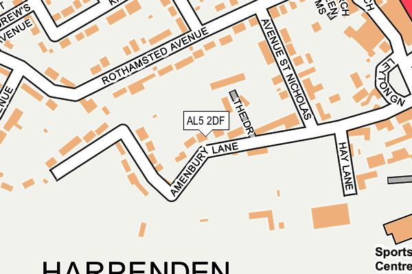 AL5 2DF map - OS OpenMap – Local (Ordnance Survey)