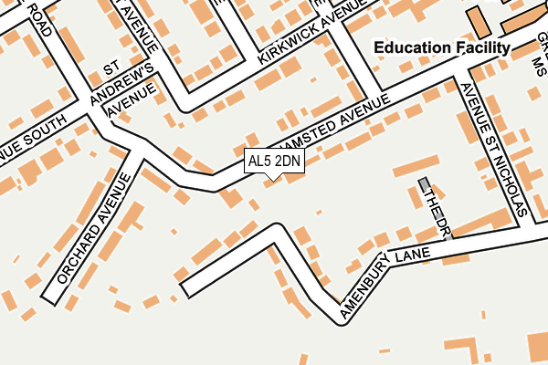 AL5 2DN map - OS OpenMap – Local (Ordnance Survey)