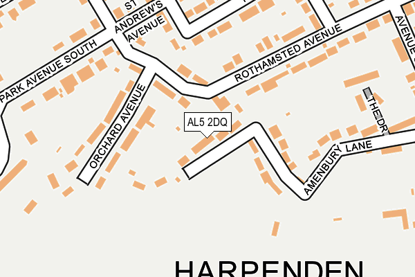 AL5 2DQ map - OS OpenMap – Local (Ordnance Survey)