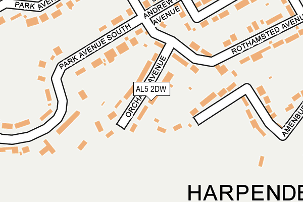 AL5 2DW map - OS OpenMap – Local (Ordnance Survey)