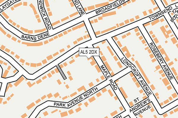 AL5 2DX map - OS OpenMap – Local (Ordnance Survey)