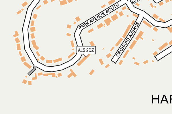 AL5 2DZ map - OS OpenMap – Local (Ordnance Survey)