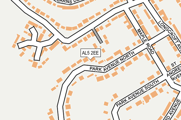 AL5 2EE map - OS OpenMap – Local (Ordnance Survey)