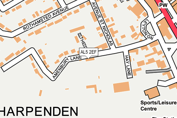 AL5 2EF map - OS OpenMap – Local (Ordnance Survey)