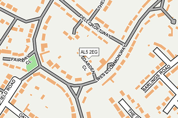 AL5 2EG map - OS OpenMap – Local (Ordnance Survey)