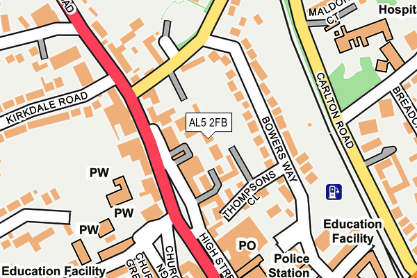 AL5 2FB map - OS OpenMap – Local (Ordnance Survey)