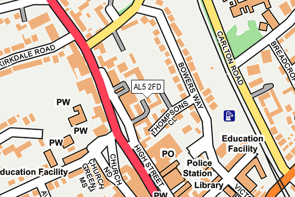 AL5 2FD map - OS OpenMap – Local (Ordnance Survey)