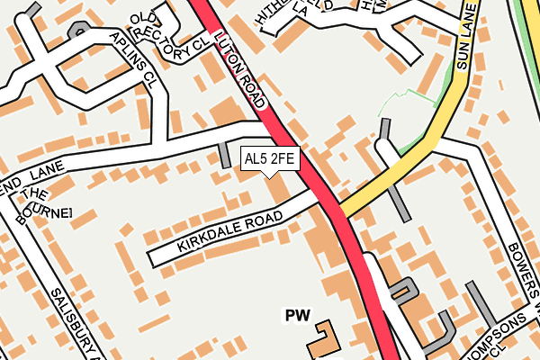 AL5 2FE map - OS OpenMap – Local (Ordnance Survey)