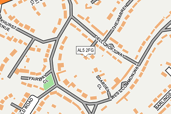 AL5 2FG map - OS OpenMap – Local (Ordnance Survey)