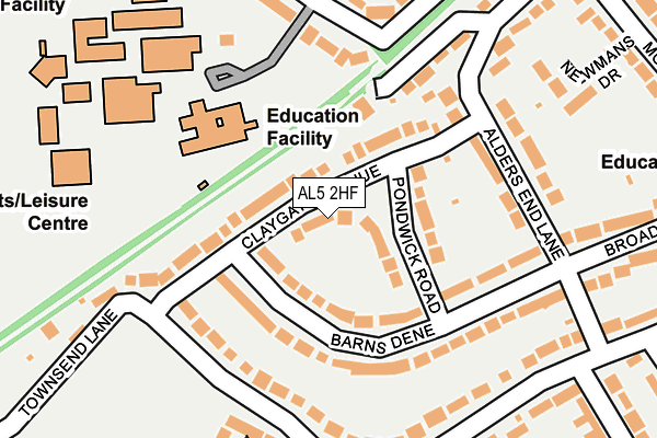 AL5 2HF map - OS OpenMap – Local (Ordnance Survey)