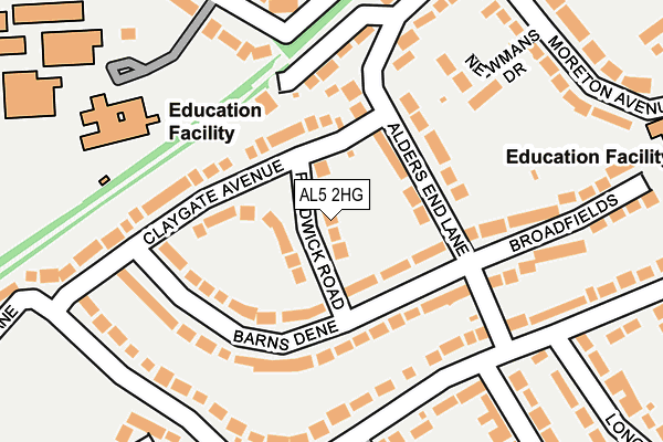 AL5 2HG map - OS OpenMap – Local (Ordnance Survey)