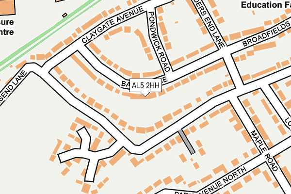 AL5 2HH map - OS OpenMap – Local (Ordnance Survey)