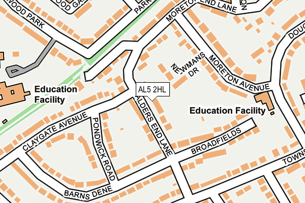 AL5 2HL map - OS OpenMap – Local (Ordnance Survey)