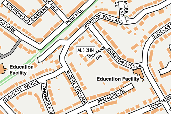 AL5 2HN map - OS OpenMap – Local (Ordnance Survey)