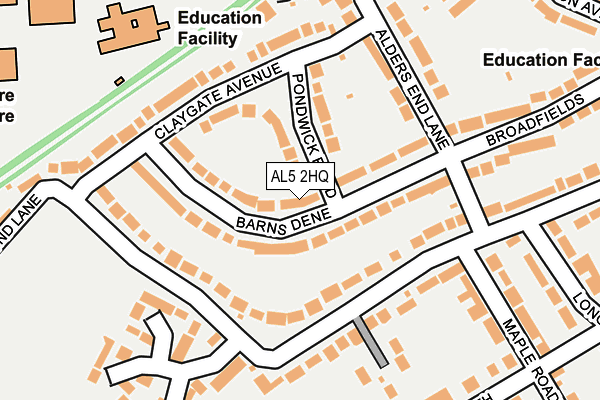 AL5 2HQ map - OS OpenMap – Local (Ordnance Survey)