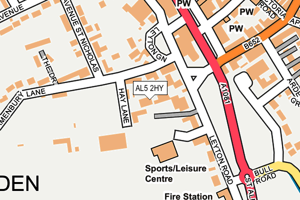 AL5 2HY map - OS OpenMap – Local (Ordnance Survey)