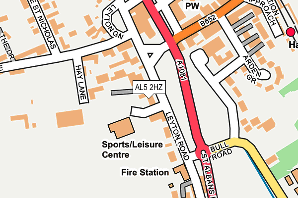 AL5 2HZ map - OS OpenMap – Local (Ordnance Survey)