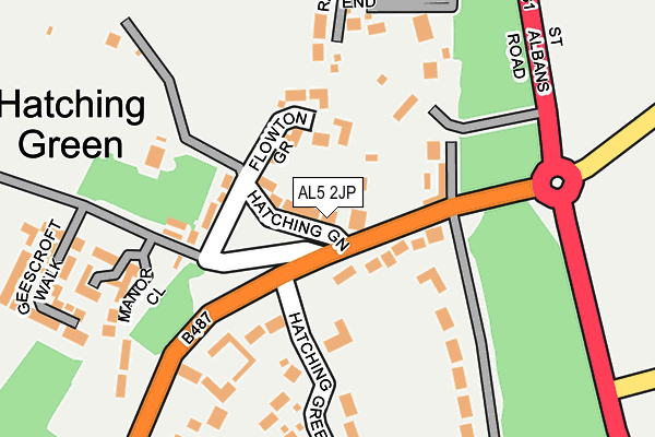 AL5 2JP map - OS OpenMap – Local (Ordnance Survey)