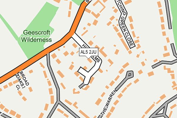 AL5 2JU map - OS OpenMap – Local (Ordnance Survey)