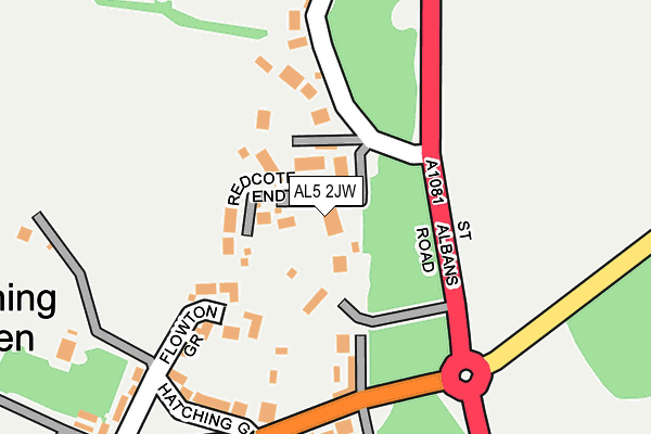 AL5 2JW map - OS OpenMap – Local (Ordnance Survey)