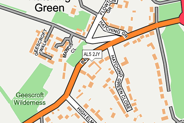 AL5 2JY map - OS OpenMap – Local (Ordnance Survey)