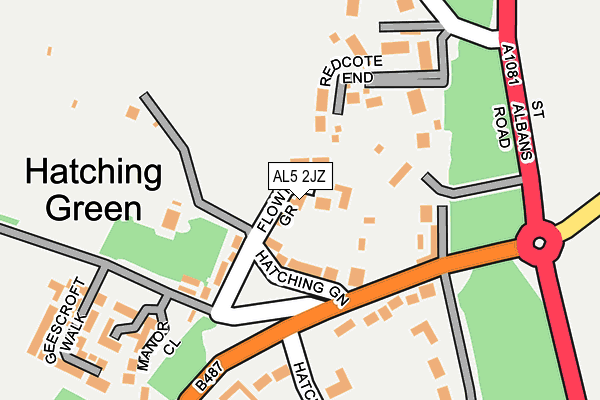 AL5 2JZ map - OS OpenMap – Local (Ordnance Survey)