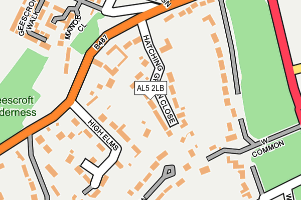 AL5 2LB map - OS OpenMap – Local (Ordnance Survey)