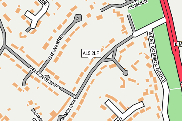 AL5 2LF map - OS OpenMap – Local (Ordnance Survey)