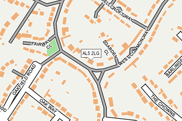 AL5 2LG map - OS OpenMap – Local (Ordnance Survey)