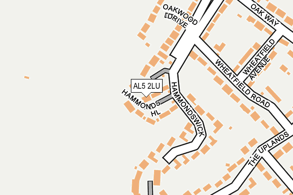AL5 2LU map - OS OpenMap – Local (Ordnance Survey)