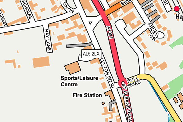 AL5 2LX map - OS OpenMap – Local (Ordnance Survey)